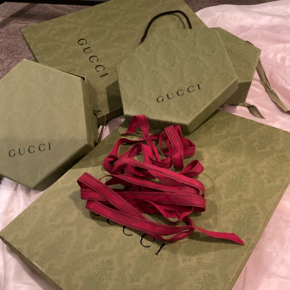 Authentic Gucci ribbon Gucci red maroon ribbon 110 inches - Picture 5 of 12